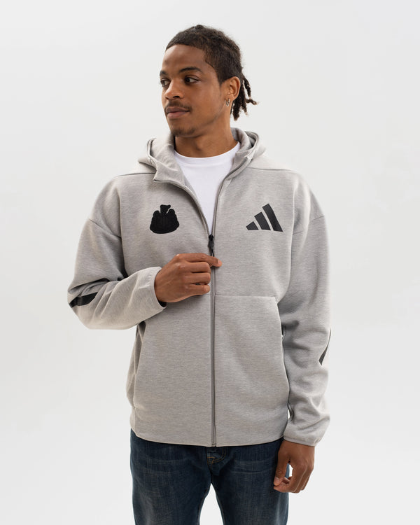 Newcastle United adidas Men's Z.N.E. Grey Full Zip Hoodie