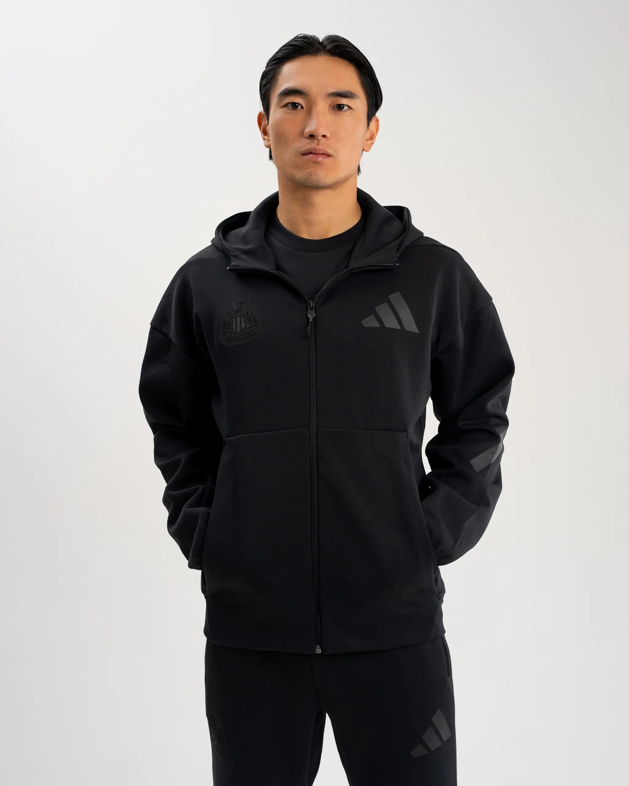 Newcastle United adidas Men's Z.N.E. Black Full Zip Hoodie