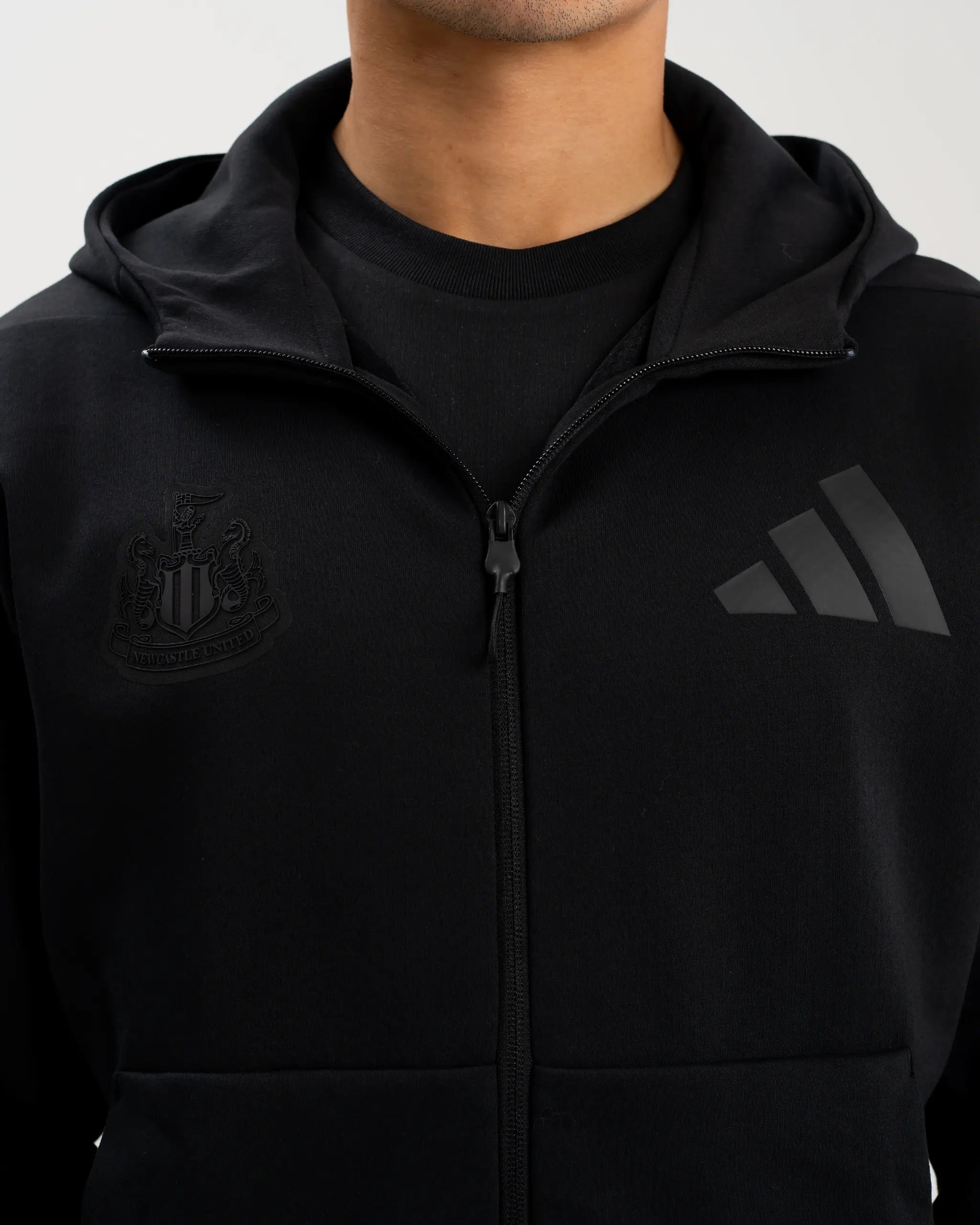 Newcastle United adidas Men's Z.N.E. Black Full Zip Hoodie