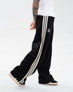 Newcastle United adidas Women's Black 3-Stripe Wide Leg Joggers