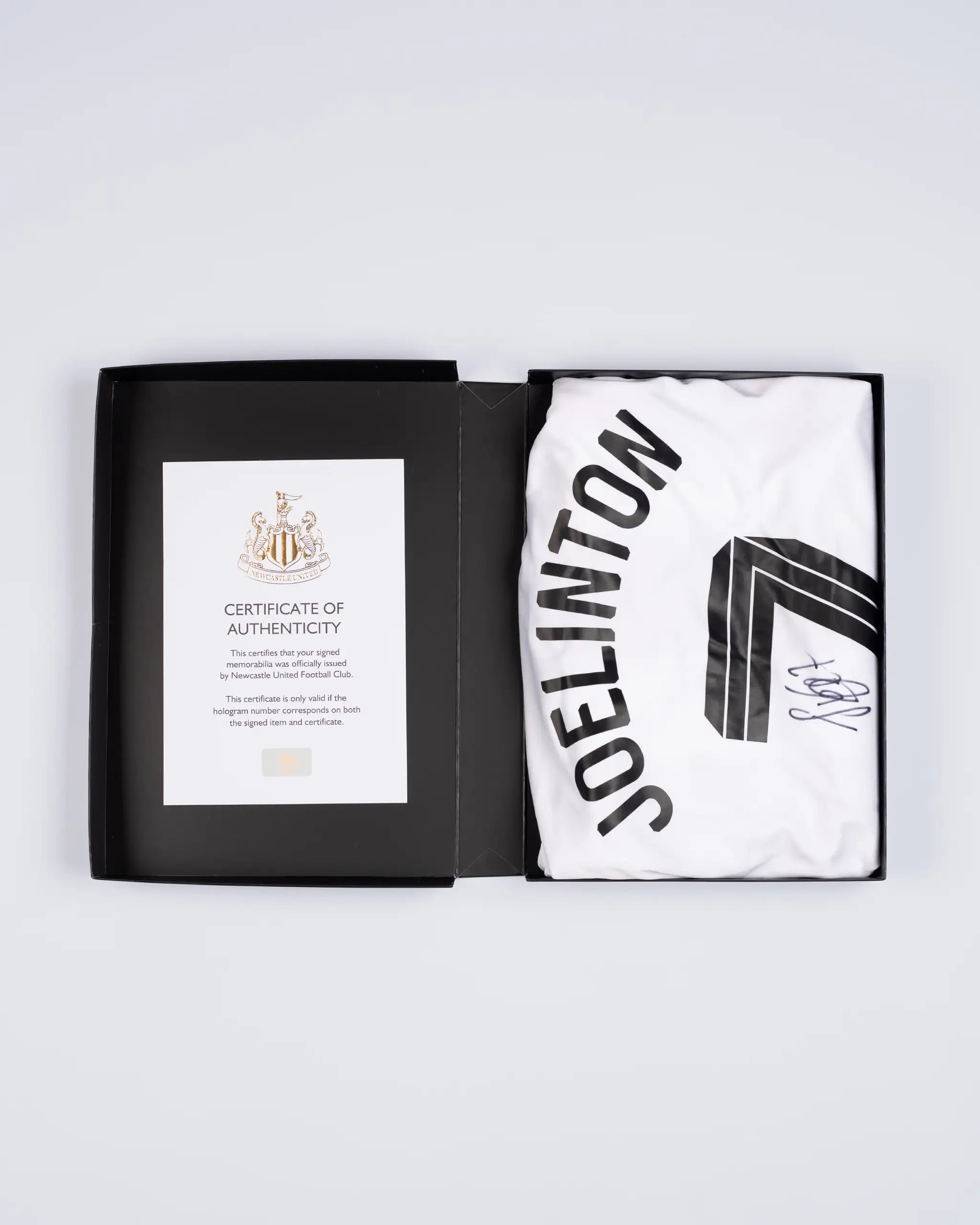 Newcastle United JOELINTON 25/26 Boxed Signed Home Shirt