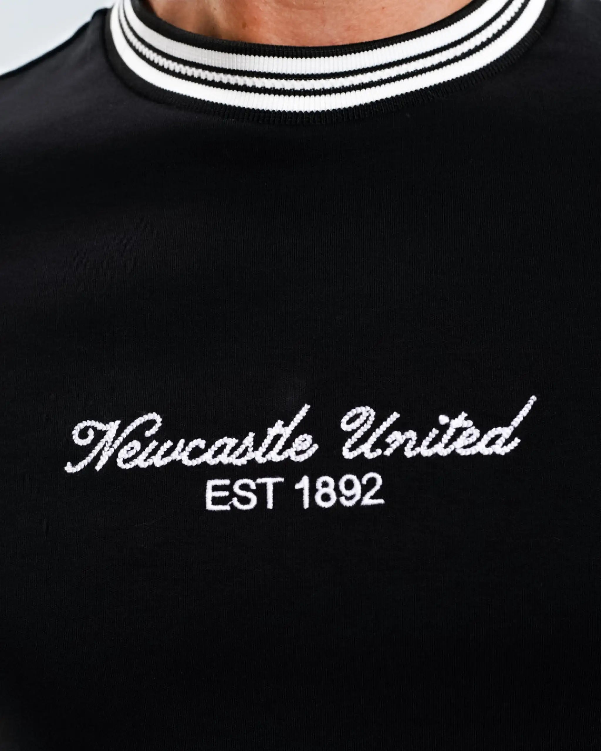 Newcastle United Men's Black Waffle Ribbed T-Shirt