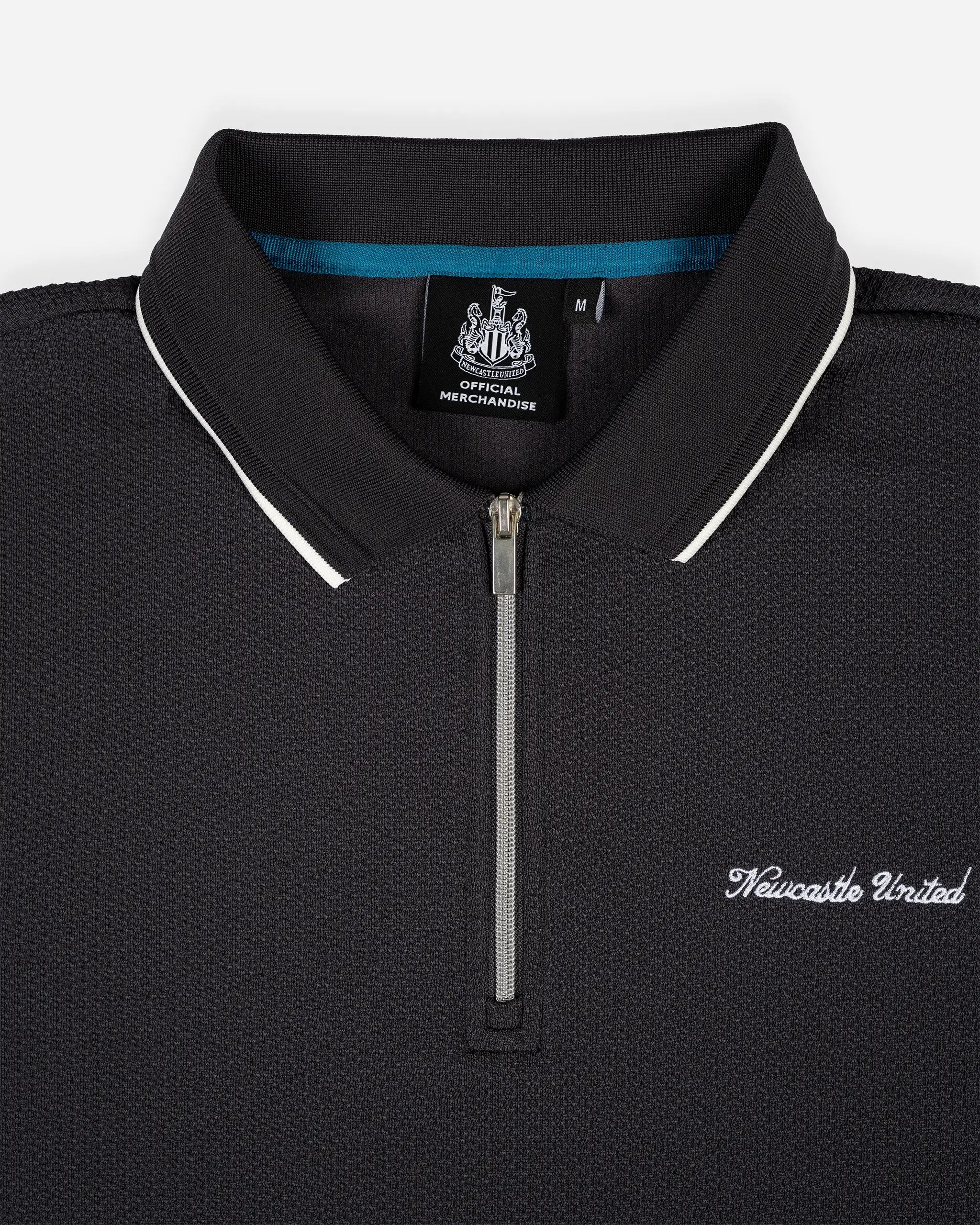 Newcastle United Men's Charcoal Textured Polo Shirt
