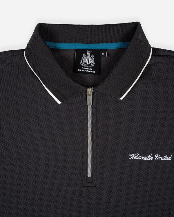 Newcastle United Men's Charcoal Textured Polo Shirt