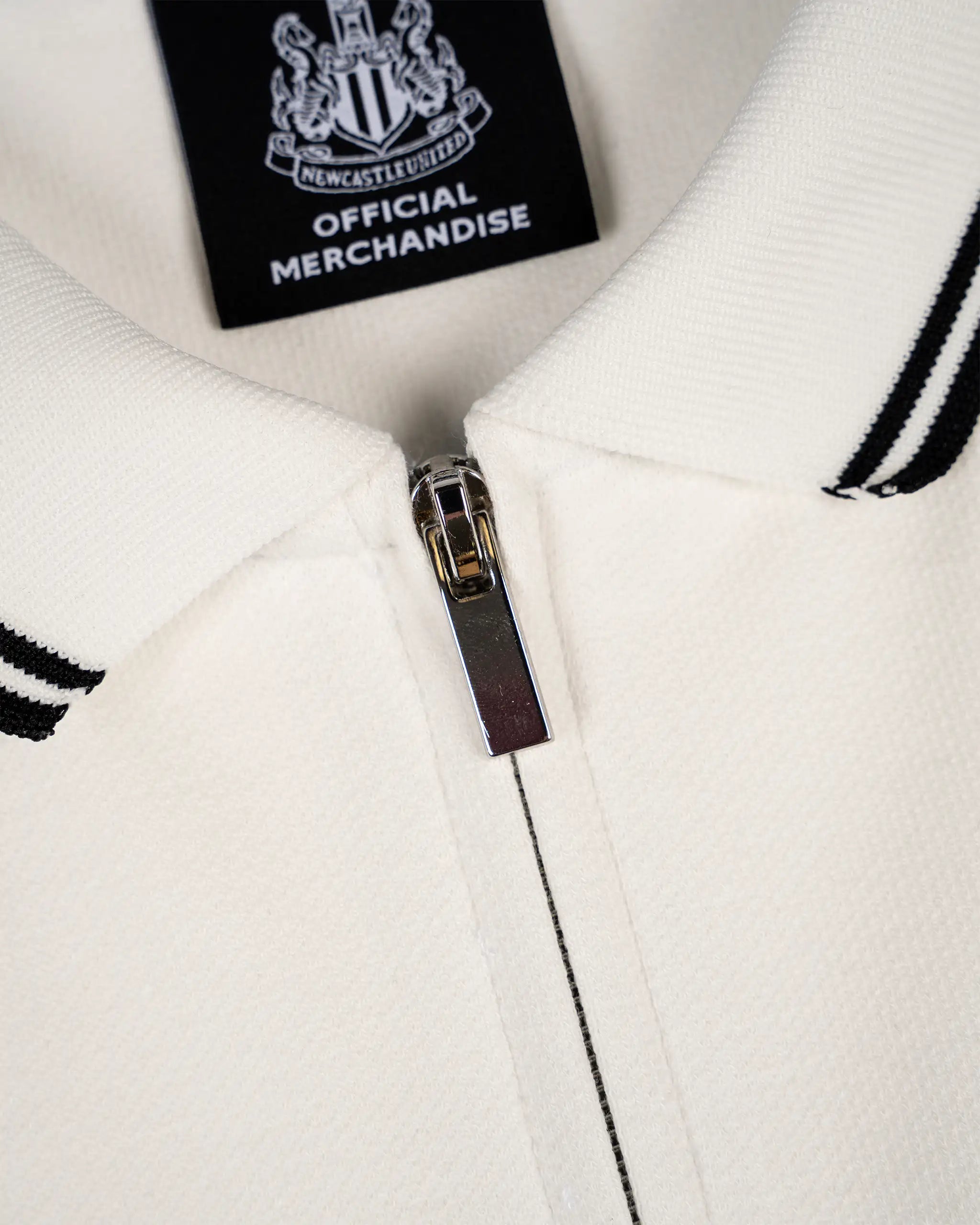 Newcastle United Men's White Textured Polo Shirt