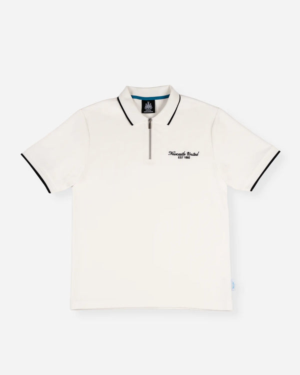 Newcastle United Men's White Textured Polo Shirt