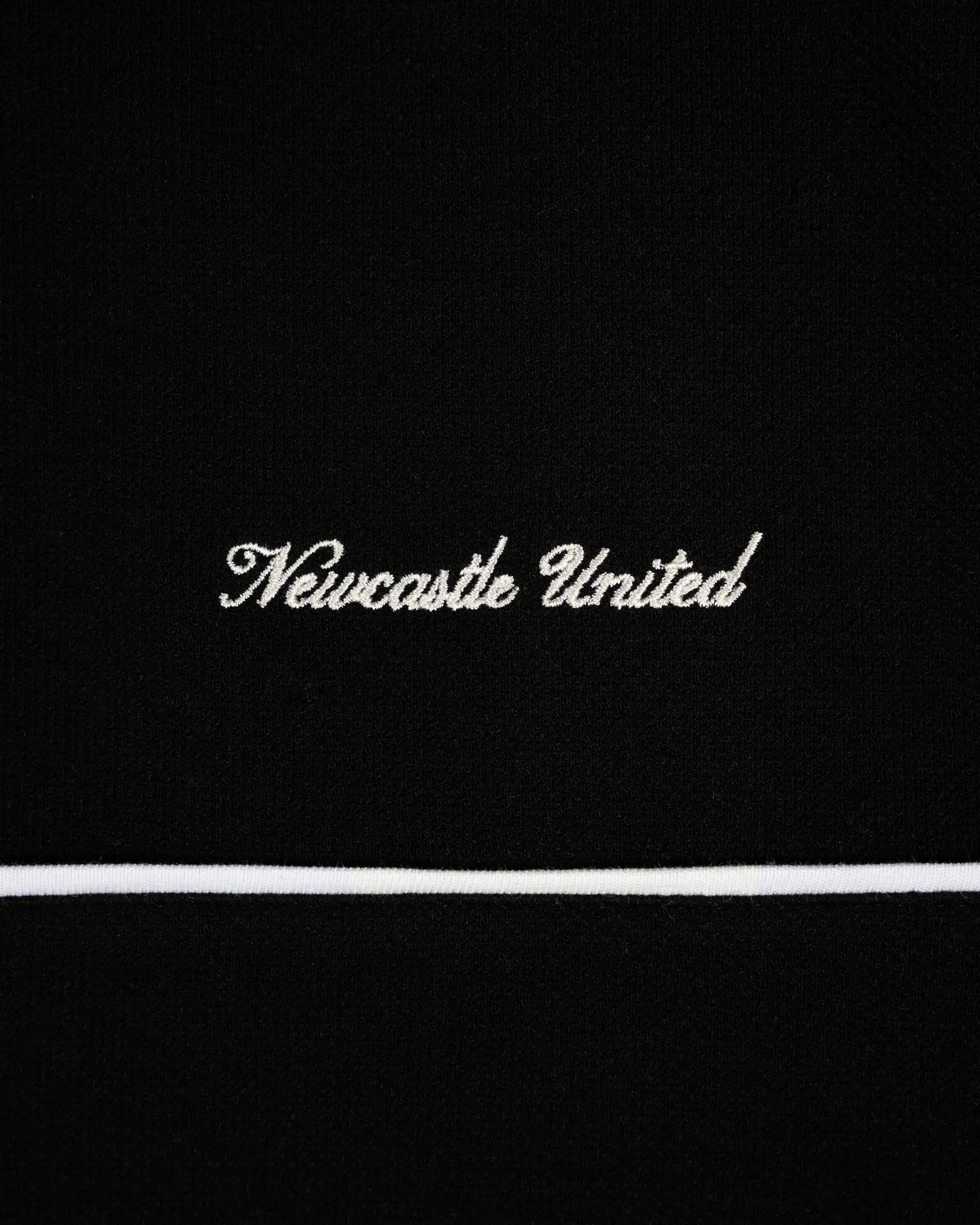 Newcastle United Men's Black Polo Shirt with Panel Detailing