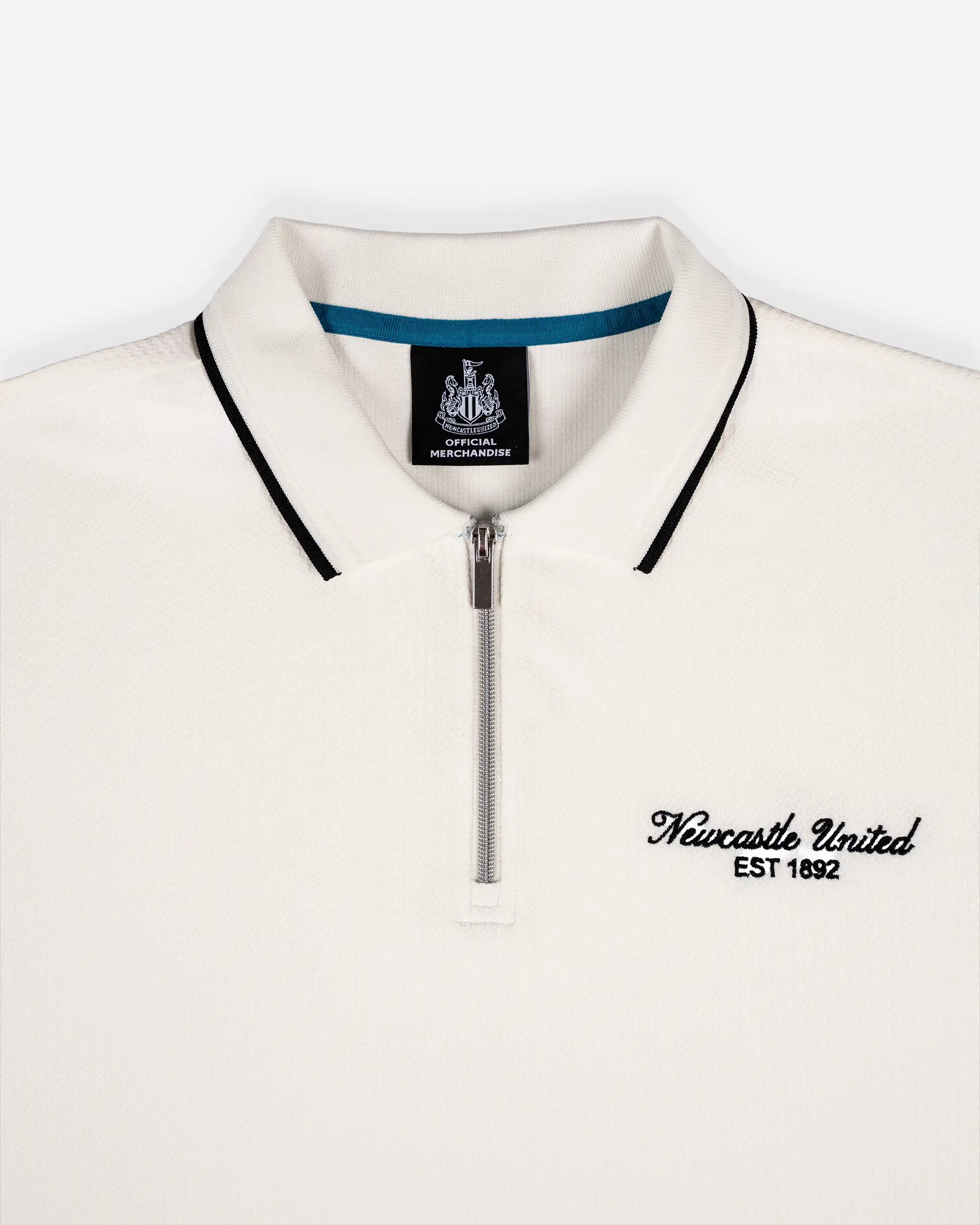 Newcastle United Men's White Polo Shirt with Panel Detailing