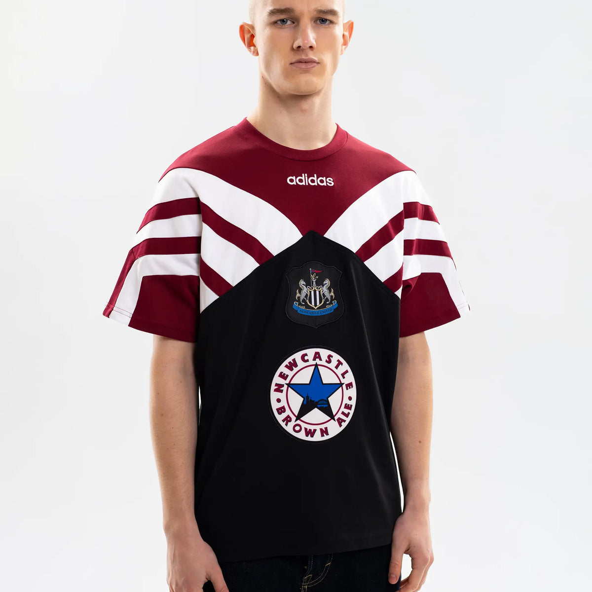 Newcastle United adidas 1995/96 Retro T-Shirt - Black/Burgundy Newcastle United adidas 1995/96 Retro T-Shirt - Black/Burgundy