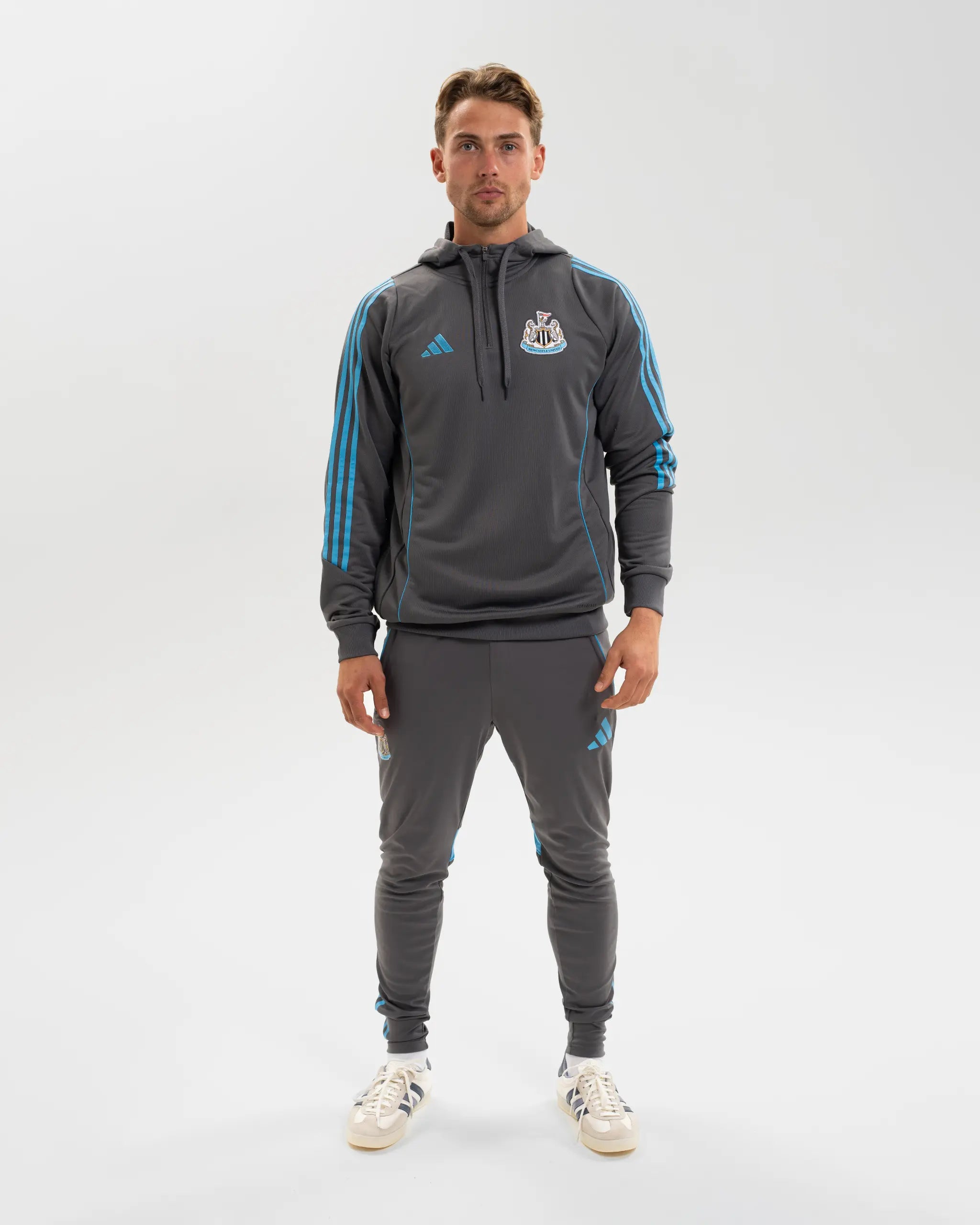 Newcastle United adidas 25/26 Players Range Grey Training Hoodie