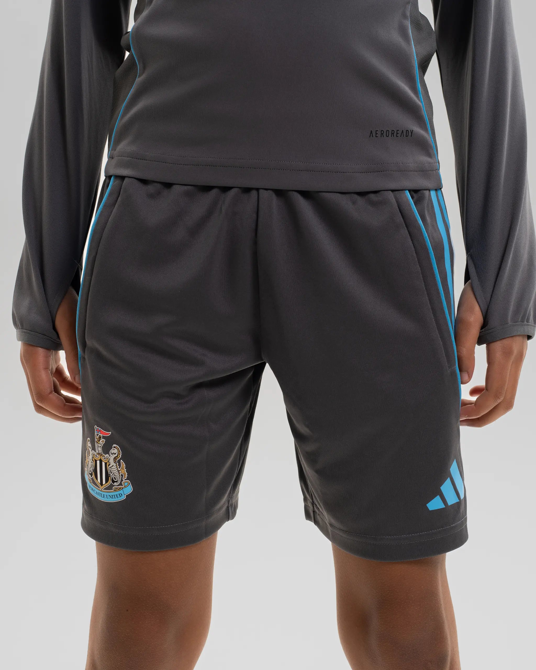 Newcastle United adidas 25/26 Players Range Kids' Grey Training Shorts