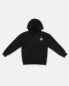 Newcastle United Boy's Black Hoodie with Blue Ombre Crest