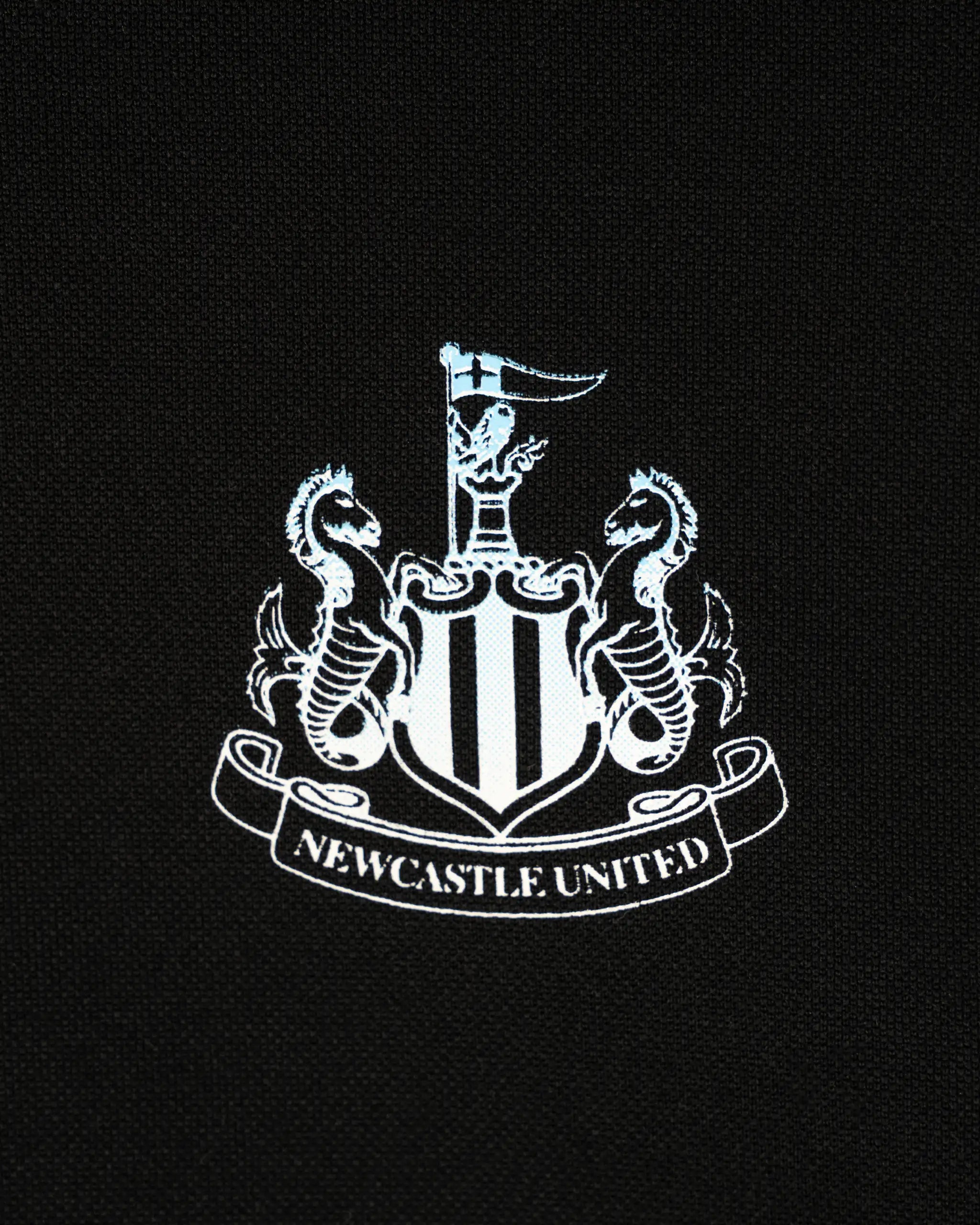 Newcastle United Boy's Black Hoodie with Blue Ombre Crest