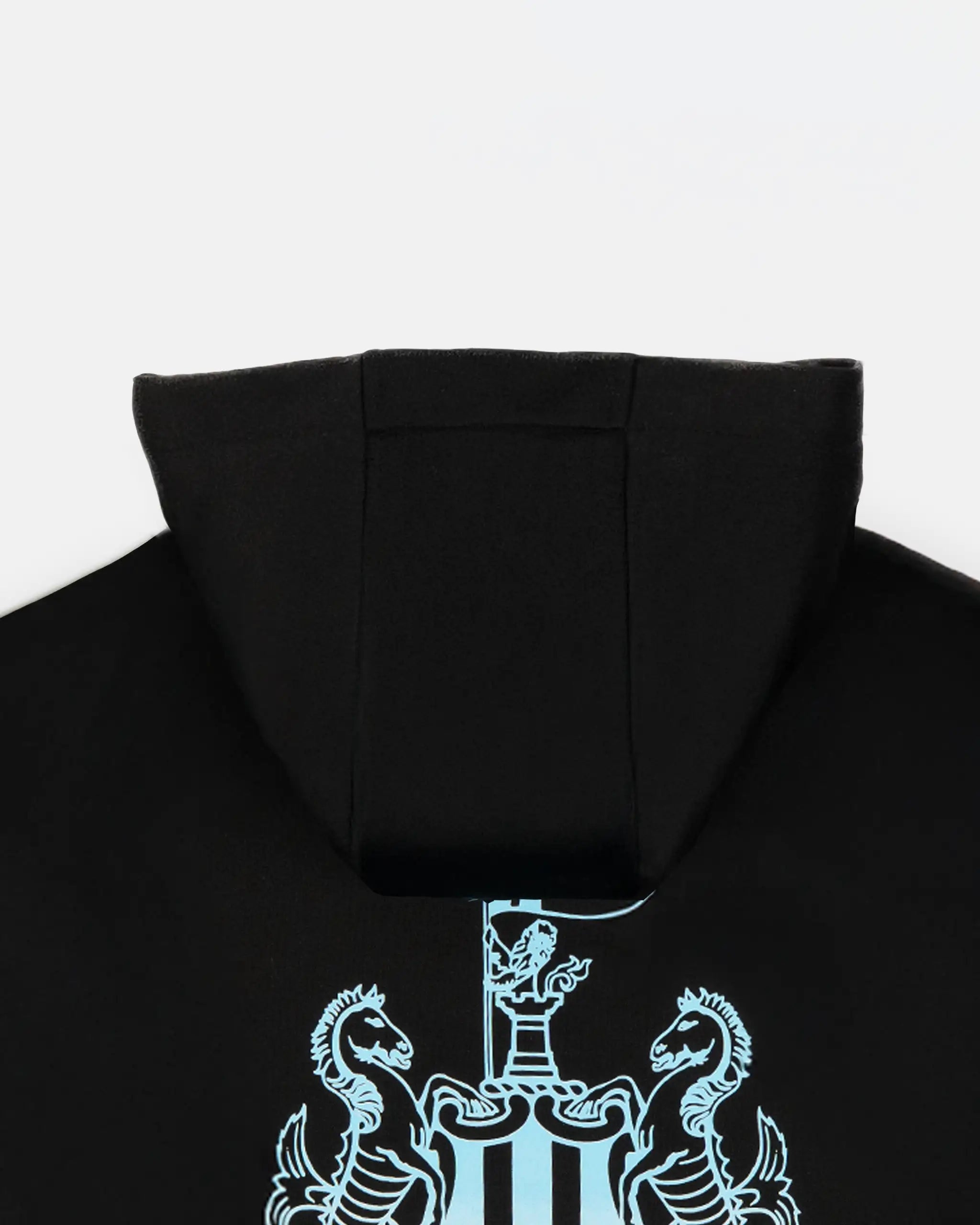 Newcastle United Boy's Black Hoodie with Blue Ombre Crest