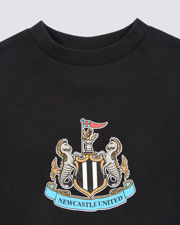 Newcastle United Kids' Black Crest Cuffed Pyjama Set