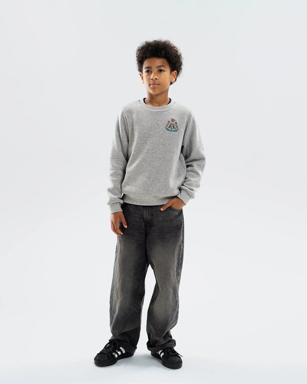 Newcastle United Kids' Essentials Range Grey Crew Neck Sweater