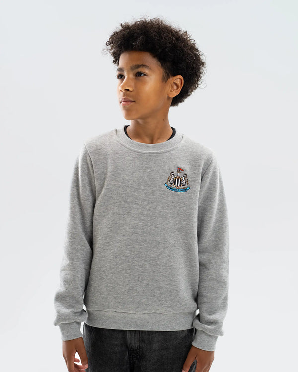 Newcastle United Kids' Essentials Range Grey Crew Neck Sweater