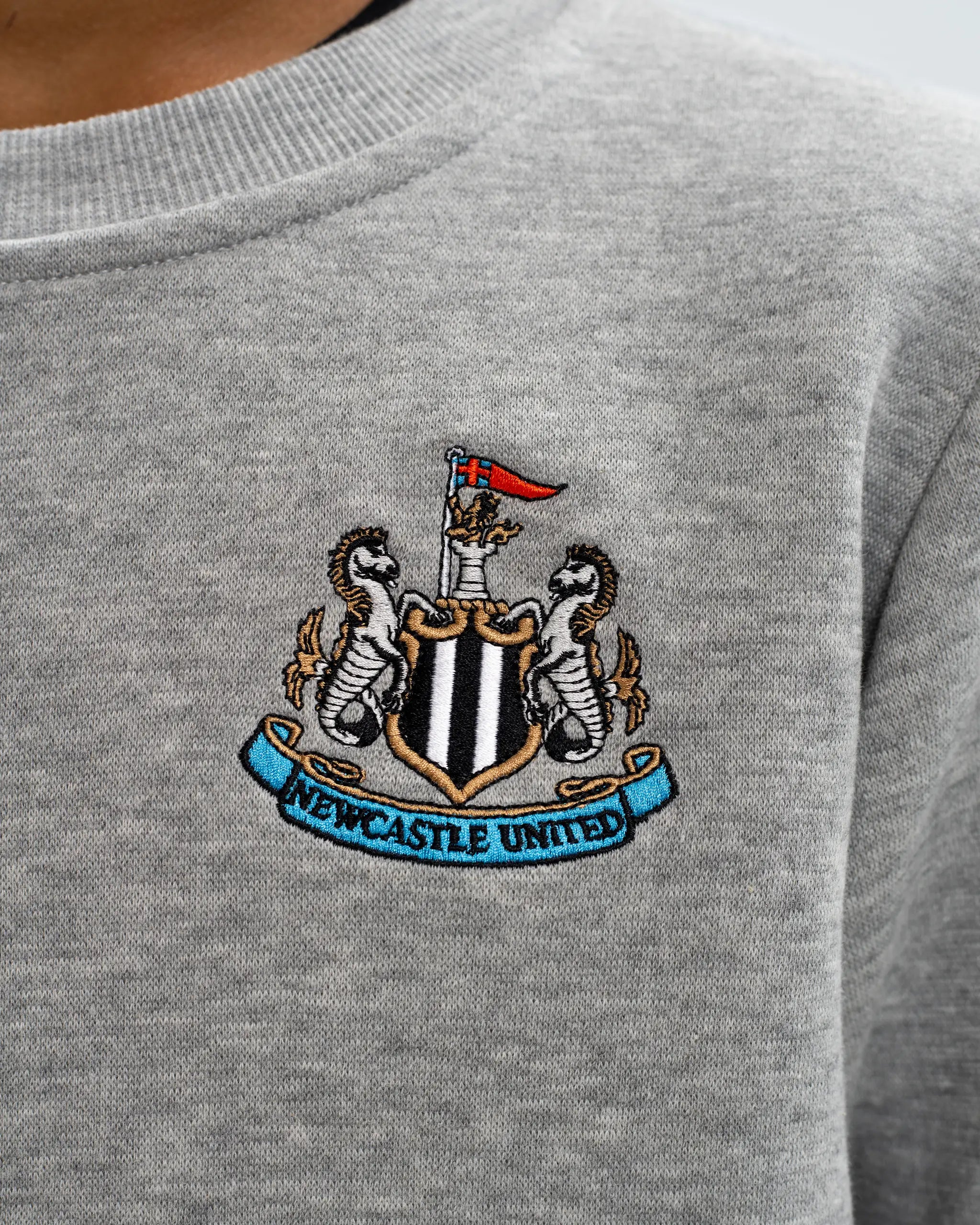 Newcastle United Kids' Essentials Range Grey Crew Neck Sweater