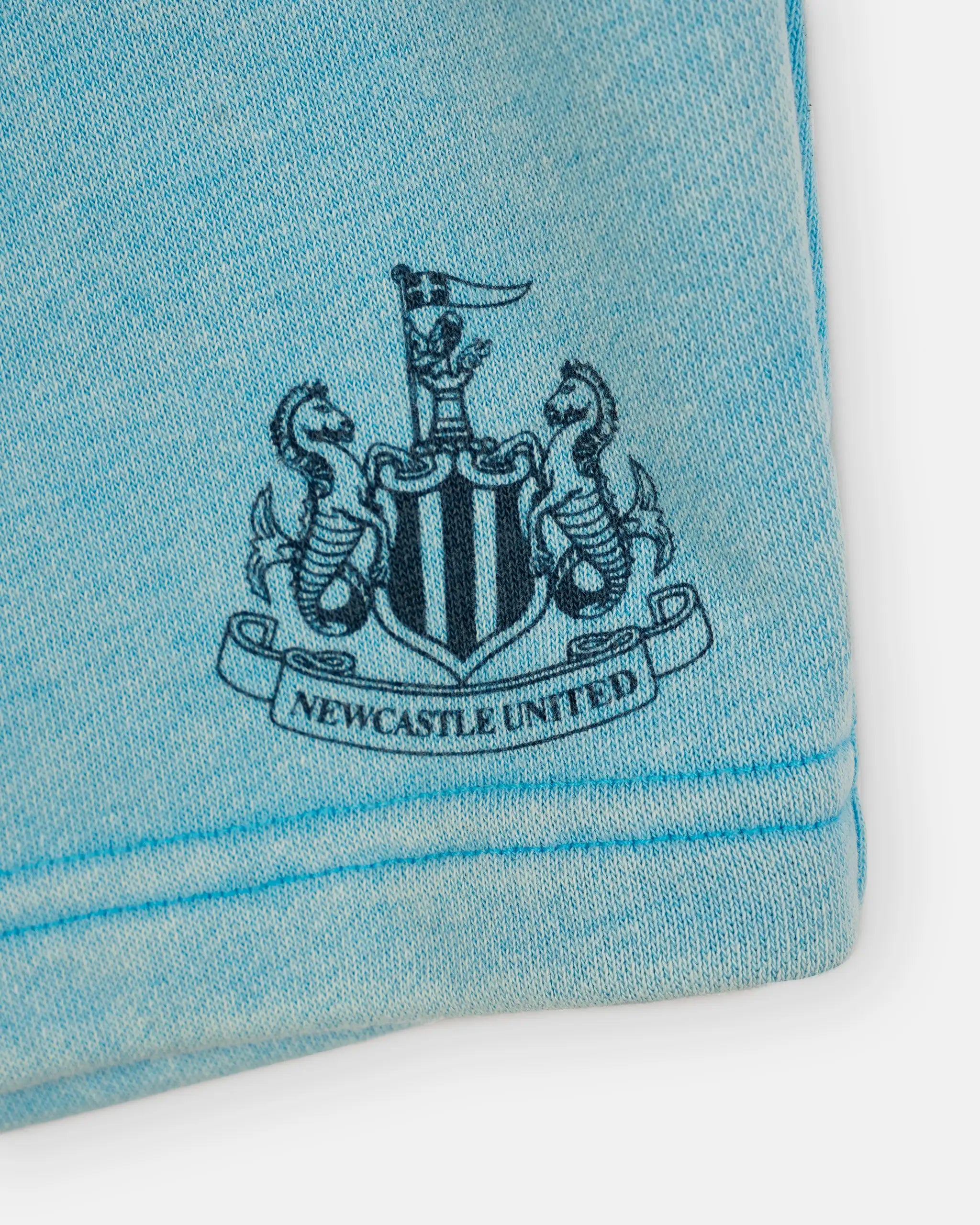 Newcastle United Boy's Blue Acid Wash Shorts