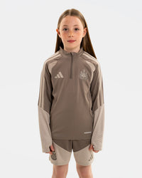 Newcastle United adidas Kids' 26/27 Coach's Range Beige 1/4 Zip Top