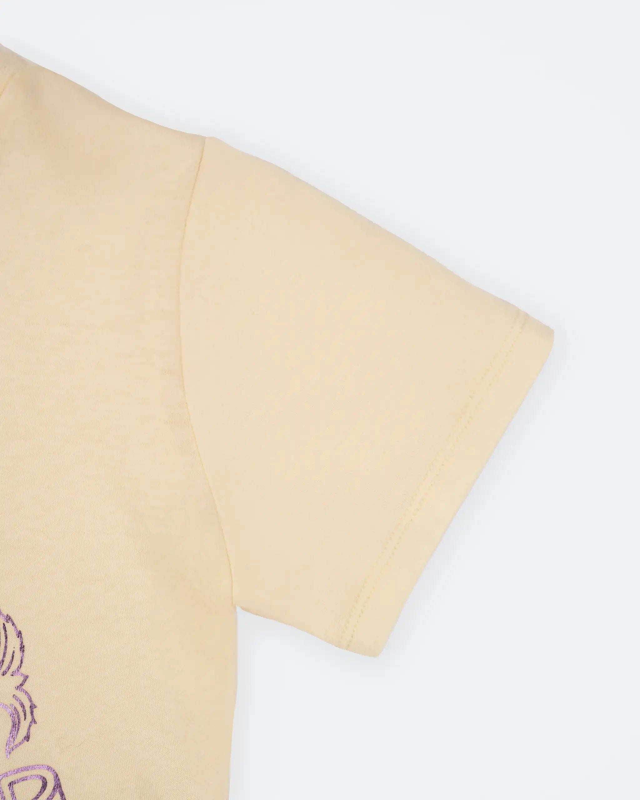 Newcastle United Girl's Cream T-Shirt With Lilac Shimmer Crest