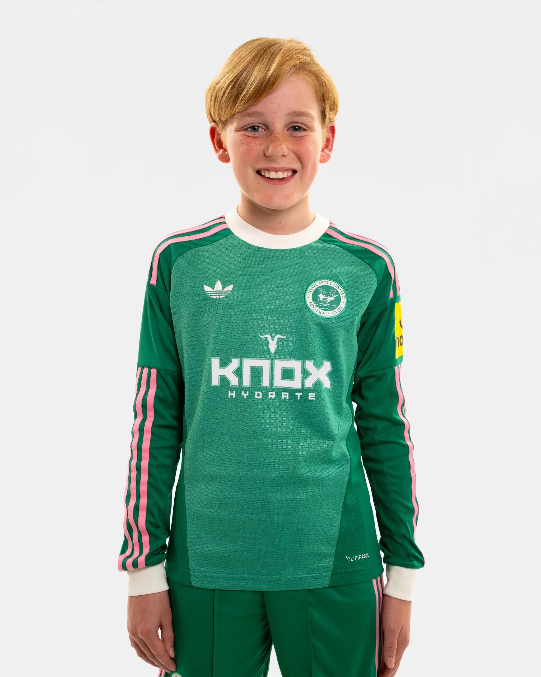 Newcastle United adidas Kids' 26/27 Green Long Sleeve Goalkeeper Shirt