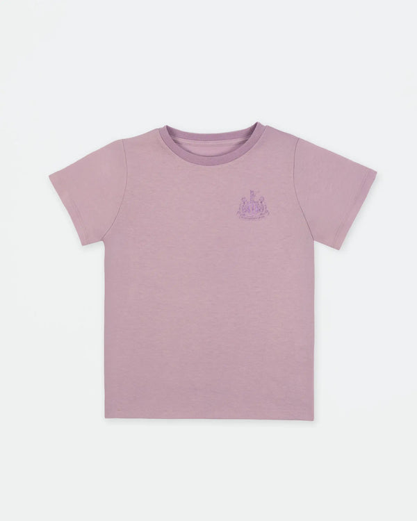 Newcastle United Girl's Lilac T-Shirt With Shimmer Crest