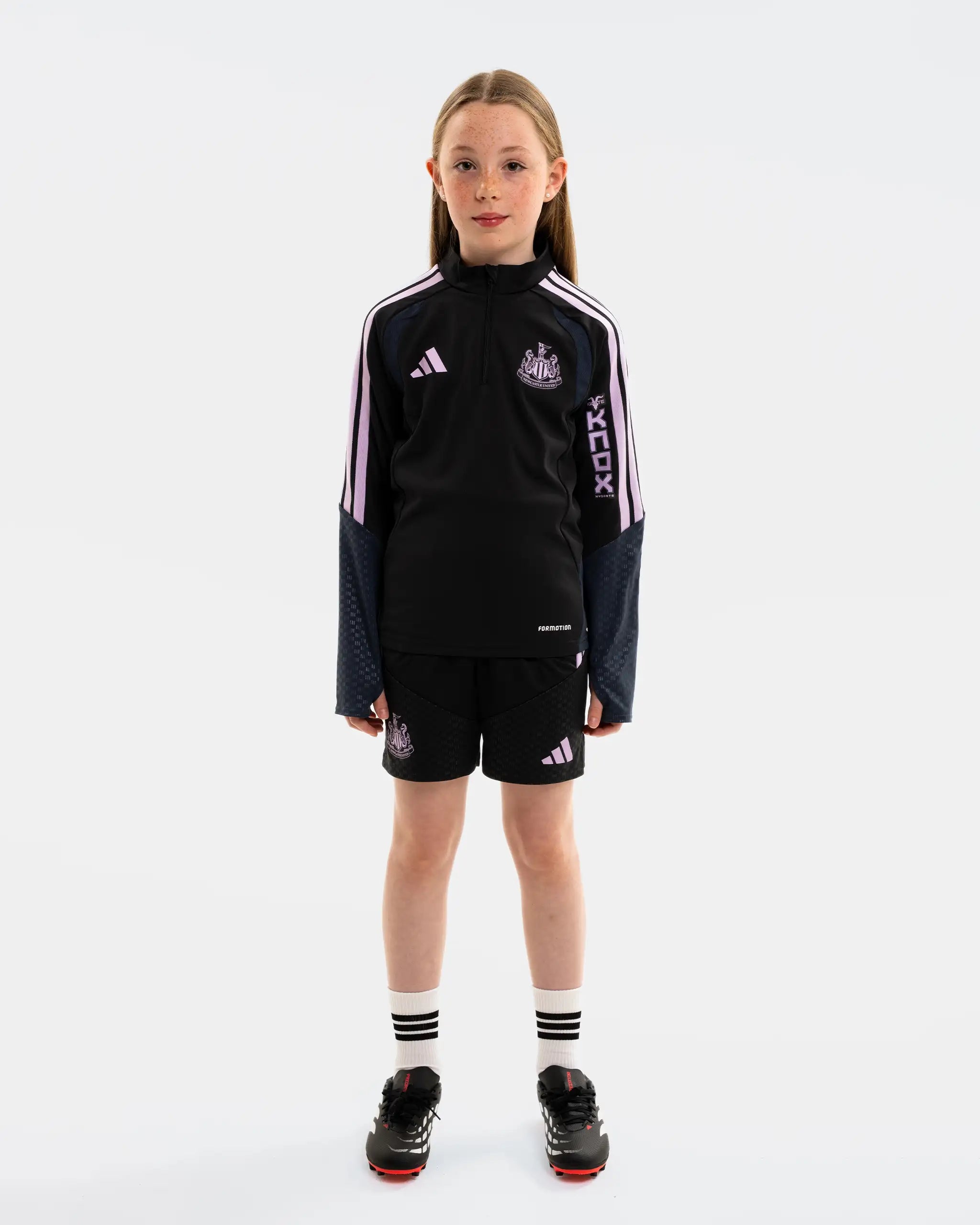 Newcastle United adidas Kids' 26/27 Players Range Black 1/4 Zip Top