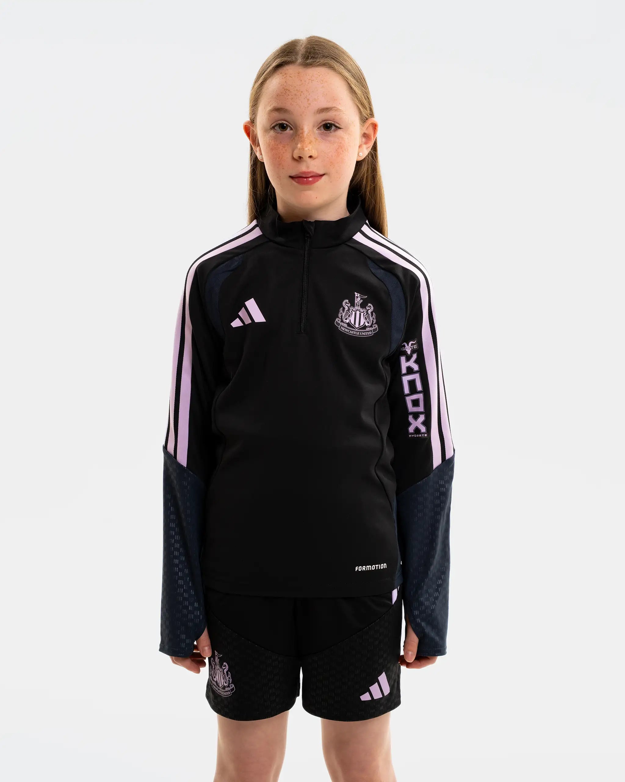 Newcastle United adidas Kids' 26/27 Players Range Black 1/4 Zip Top