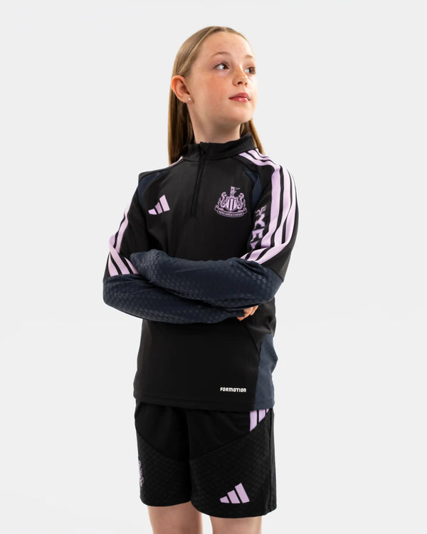 Newcastle United adidas Kids' 26/27 Players Range Black 1/4 Zip Top