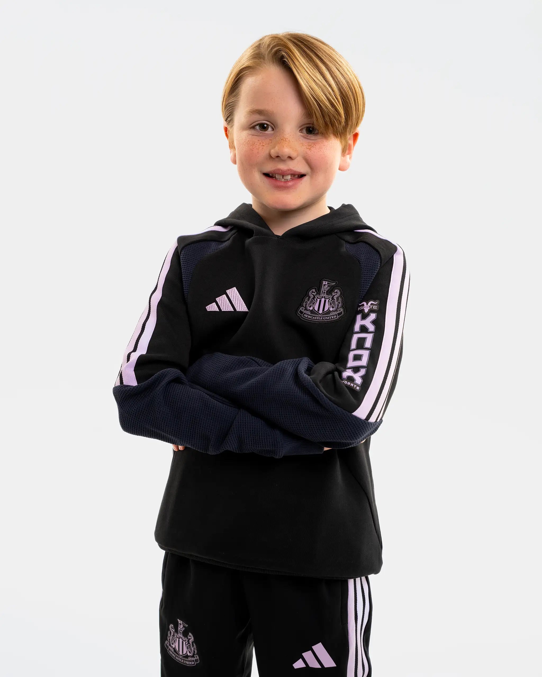 Newcastle United adidas Kids' 26/27 Players Range Black Hoodie