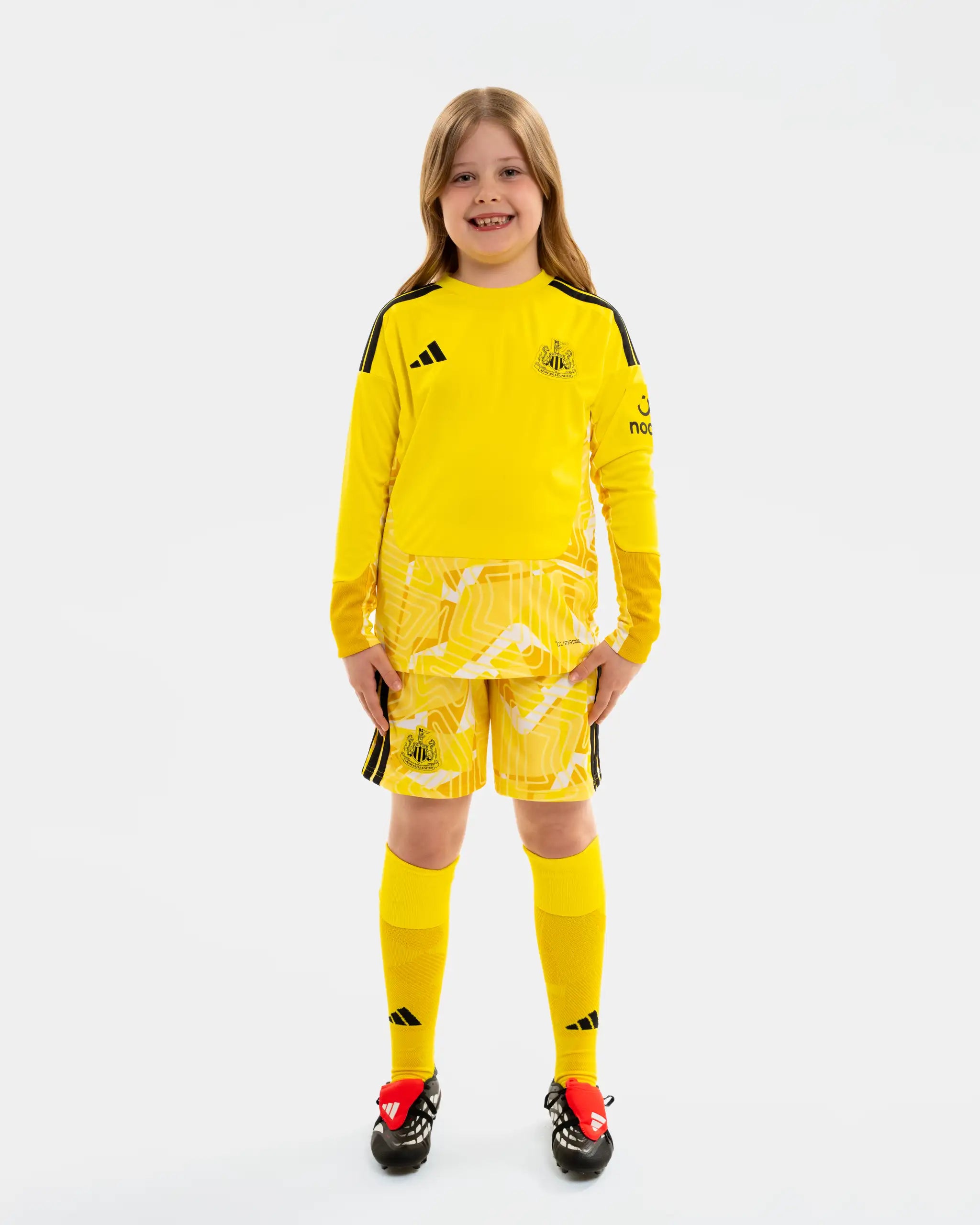 Newcastle United adidas Kids' 26/27 Yellow Long Sleeve Goalkeeper Shirt