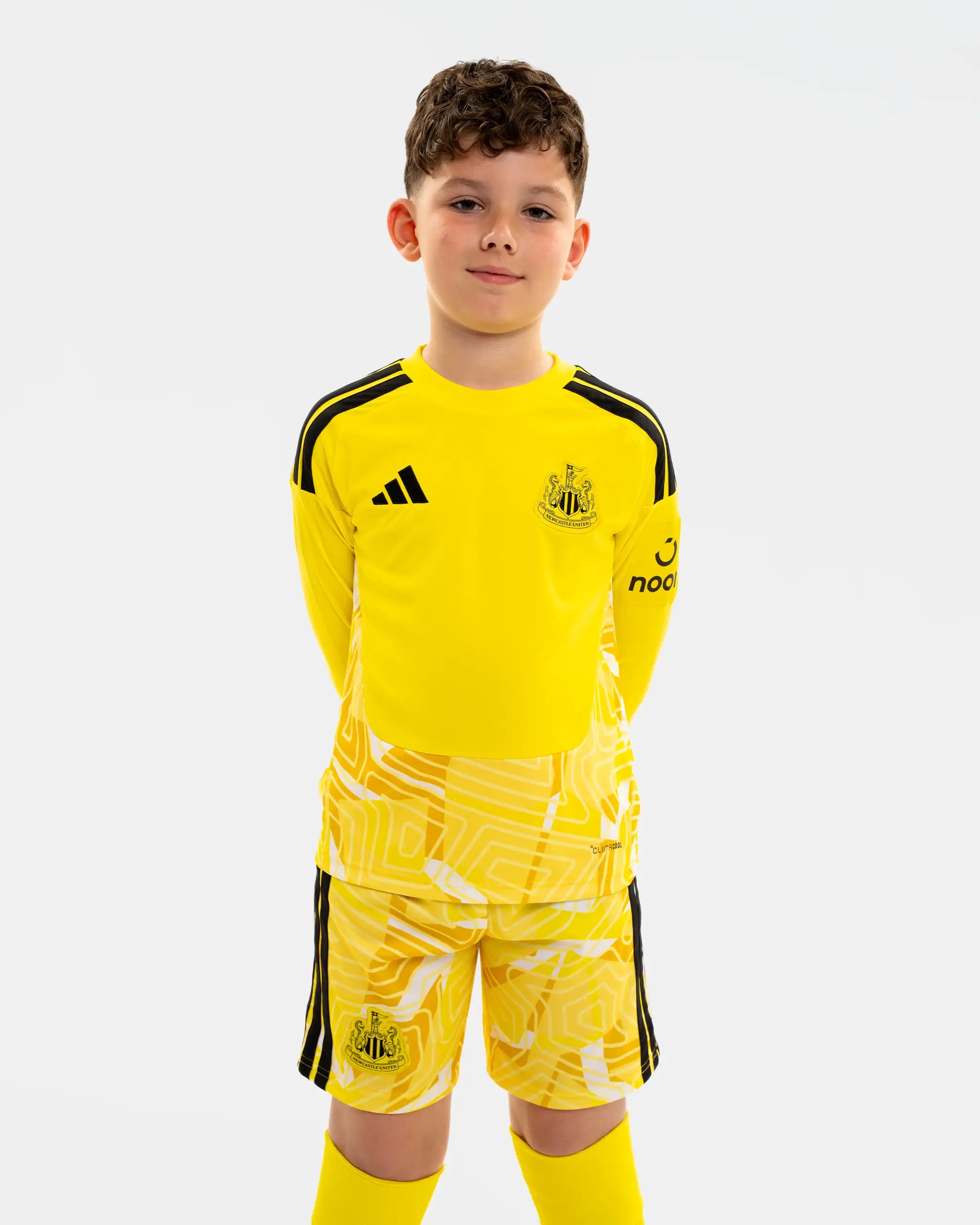 Newcastle United adidas Kids' 26/27 Yellow Long Sleeve Goalkeeper Shirt