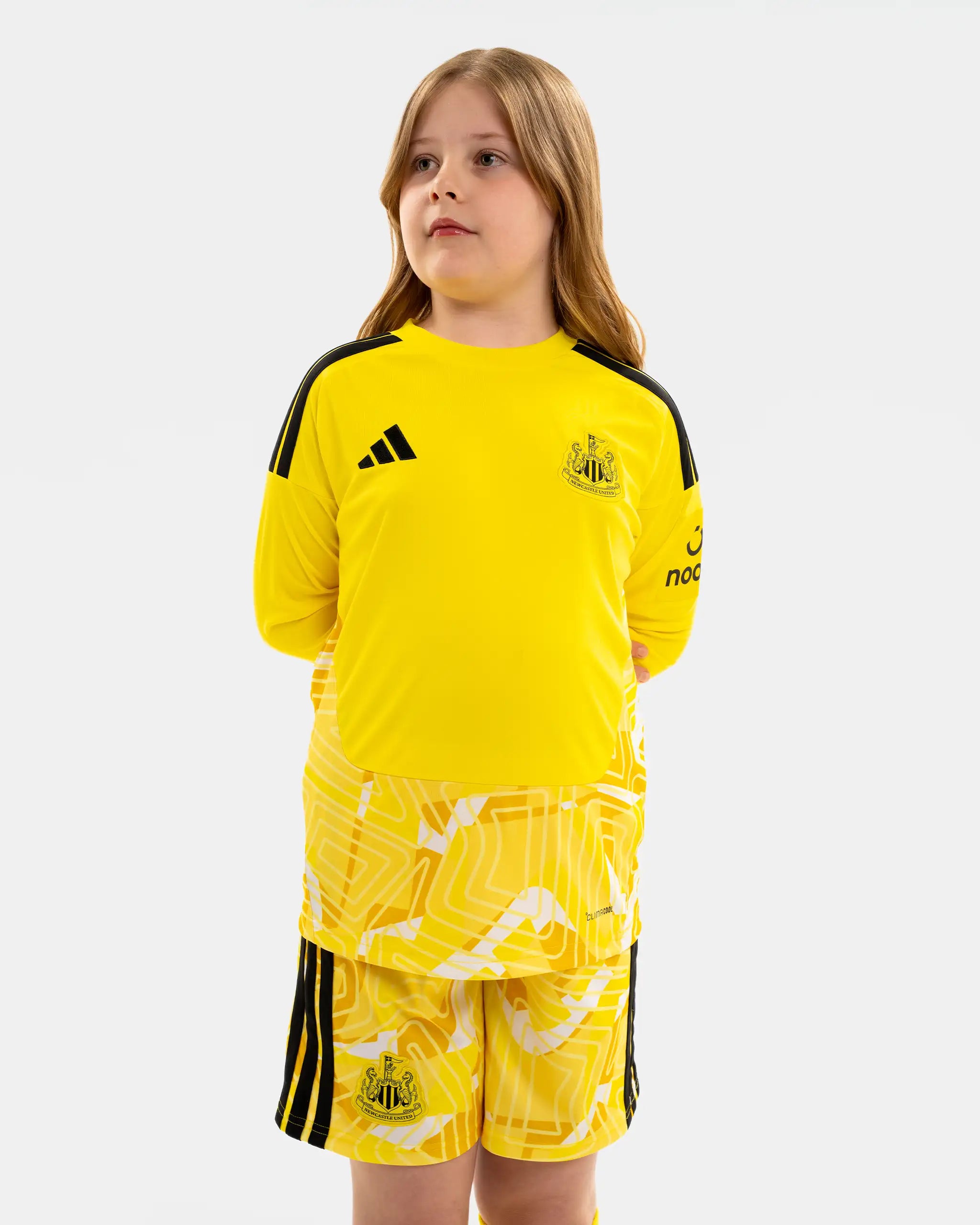Newcastle United adidas Kids' 26/27 Yellow Goalkeeper Shorts