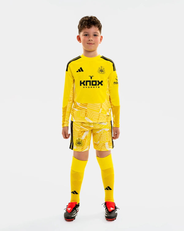 Newcastle United adidas Kids' 26/27 Yellow Goalkeeper Shorts