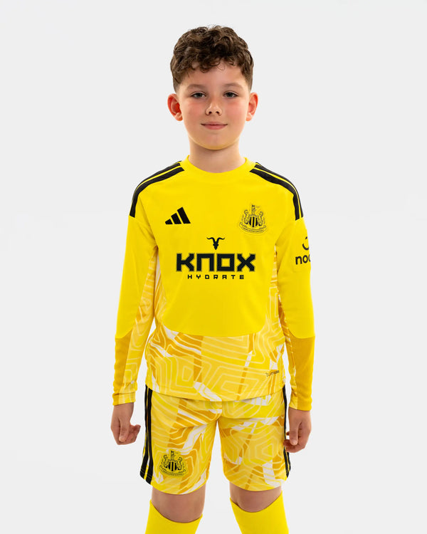 Newcastle United adidas Kids' 26/27 Yellow Long Sleeve Goalkeeper Shirt