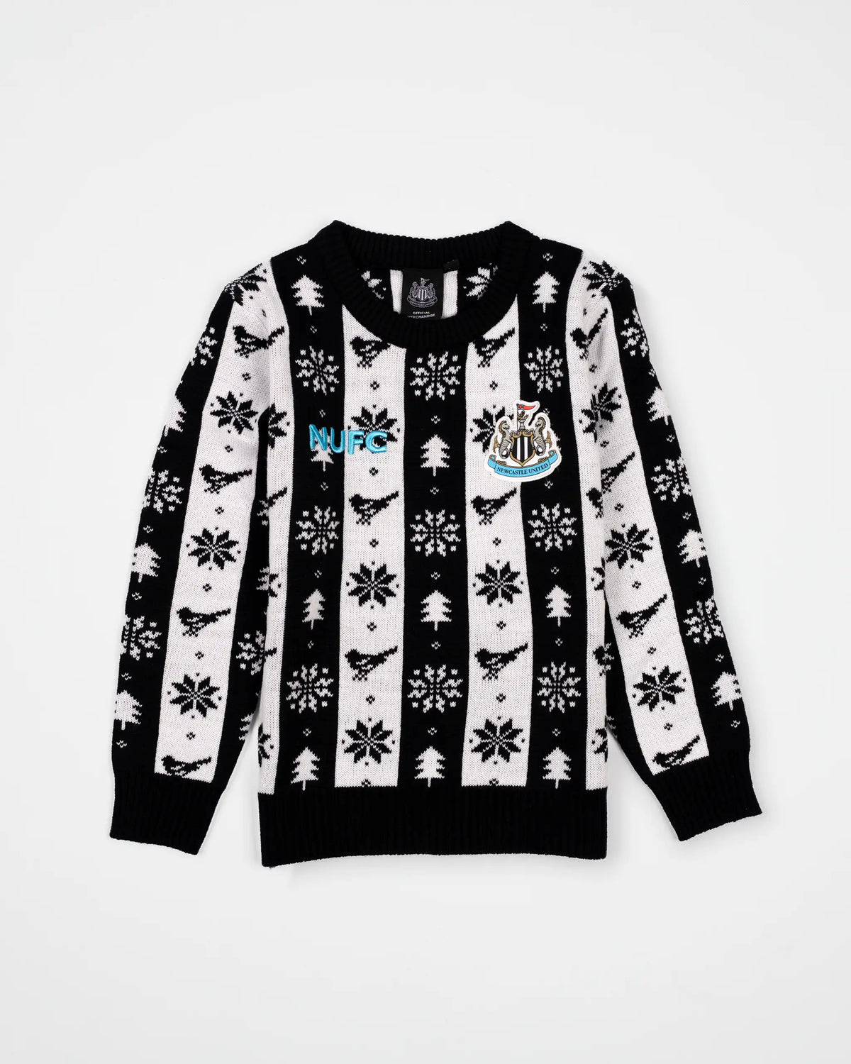 Newcastle United Kids' Black & White Christmas Jumper