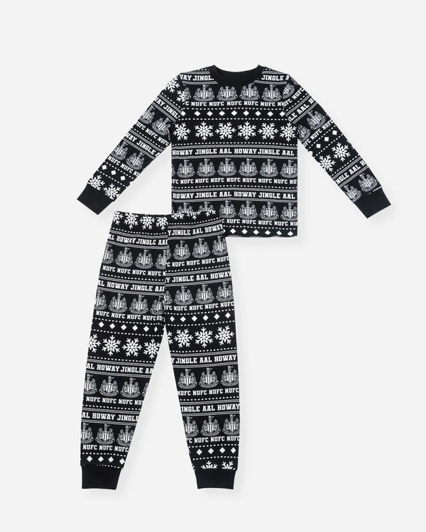 Newcastle United Kids' Black & White Christmas Pyjama Set