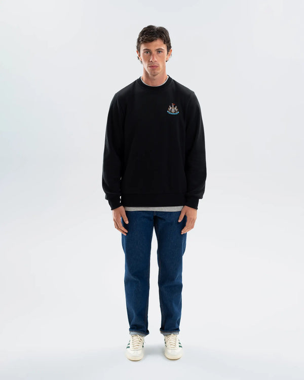 Newcastle United Men's Essentials Range Black Crew Neck Sweater