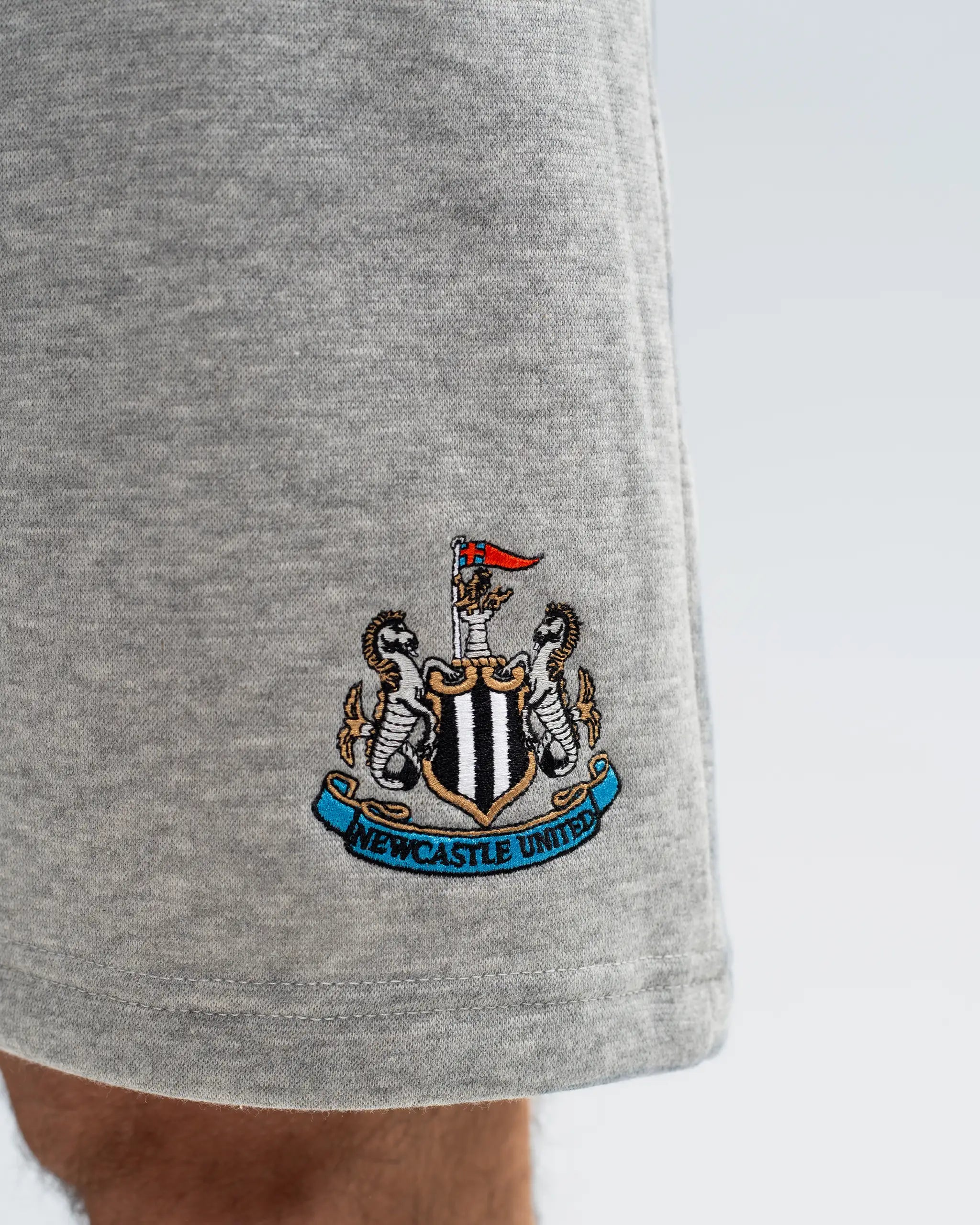 Newcastle United Men's Essentials Range Grey Fleece Shorts