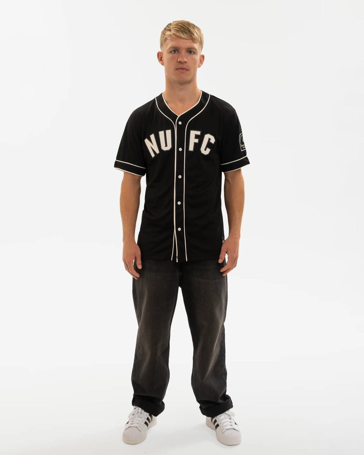 Newcastle United East Coast Varsity Black Baseball Jersey
