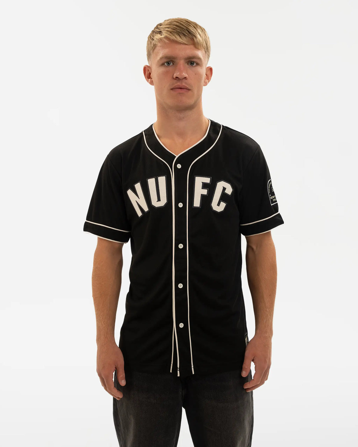 Newcastle United East Coast Varsity Black Baseball Jersey