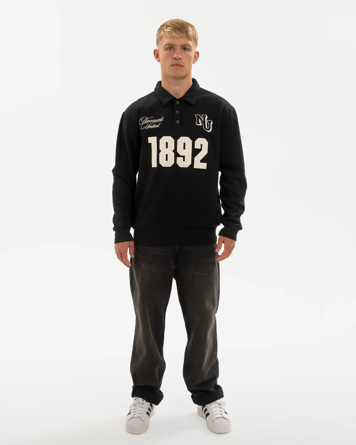 Newcastle United East Coast Varsity Black Polo Sweatshirt