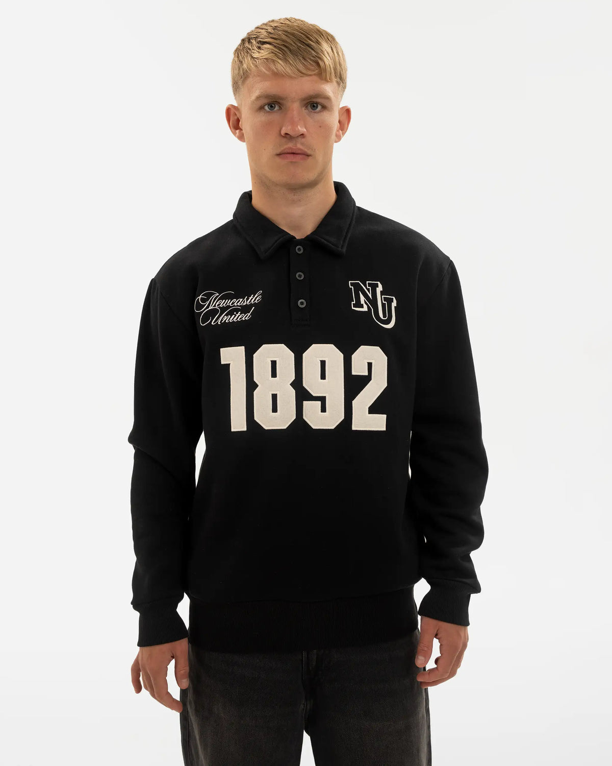 Newcastle United East Coast Varsity Black Polo Sweatshirt