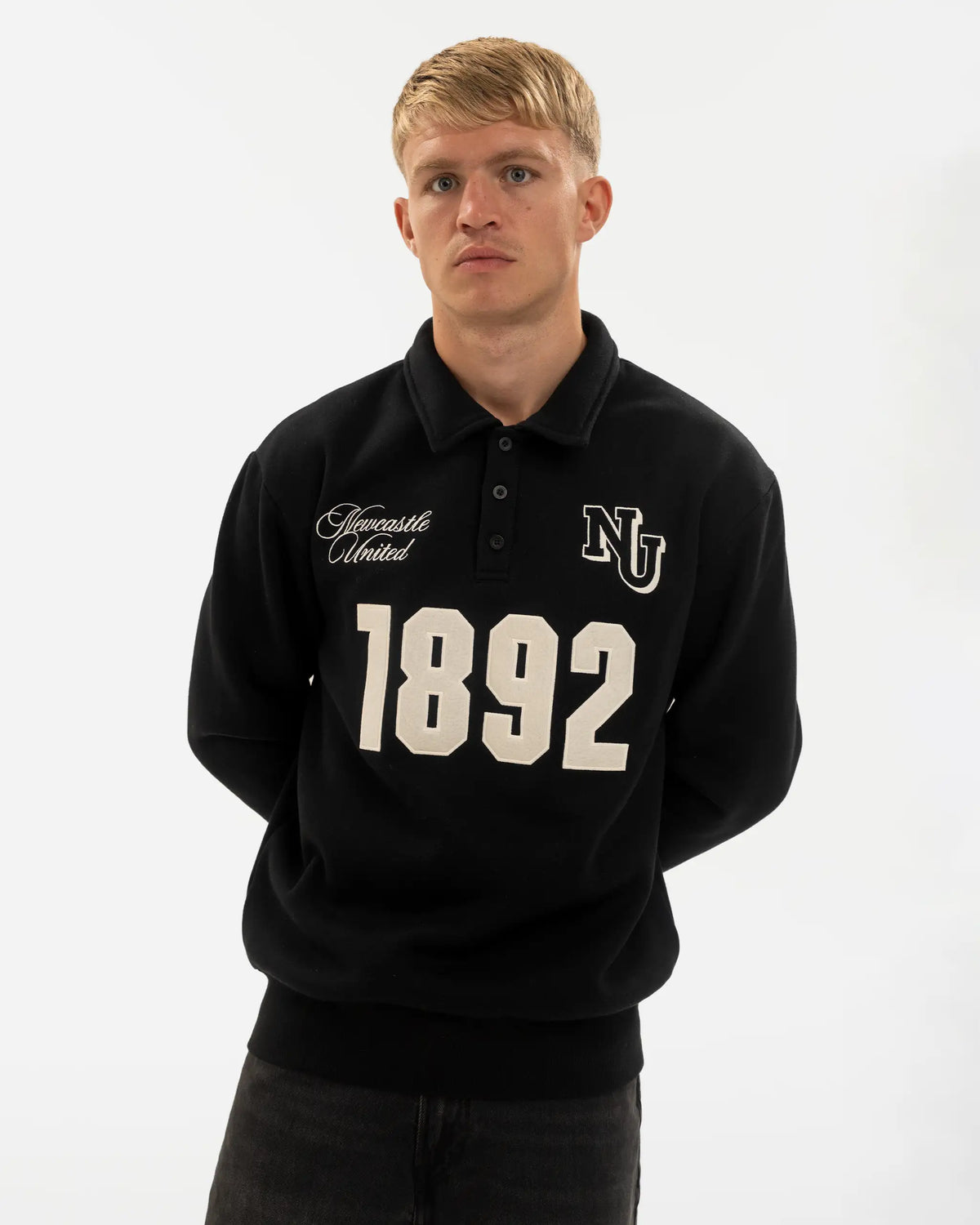 Newcastle United East Coast Varsity Black Polo Sweatshirt
