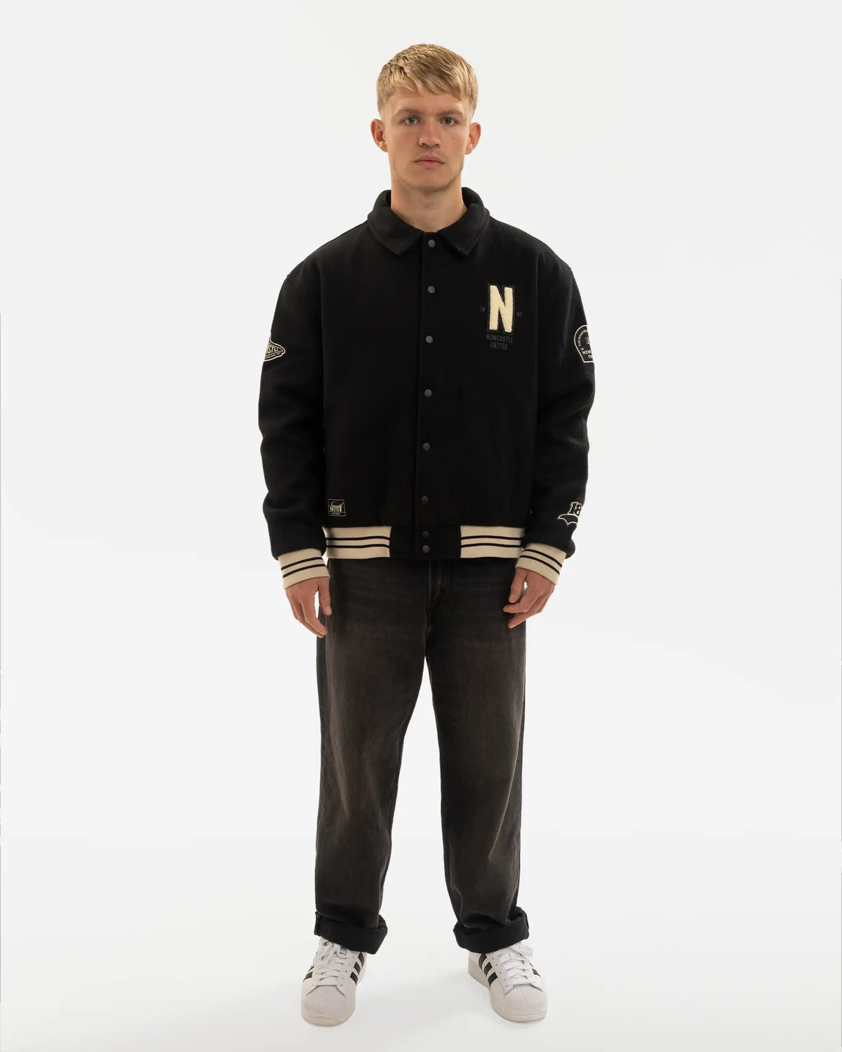 Newcastle United East Coast Varsity Black Bomber Jacket