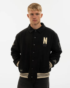 Newcastle United East Coast Varsity Black Bomber Jacket