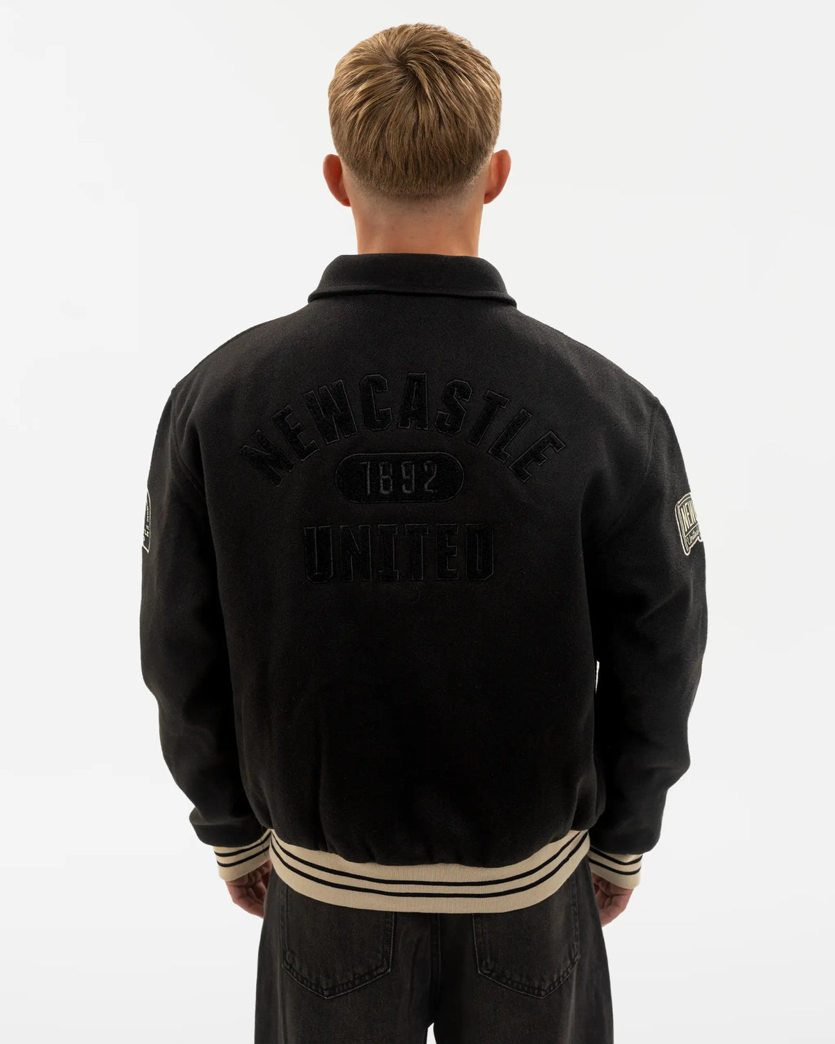 Newcastle United East Coast Varsity Black Bomber Jacket