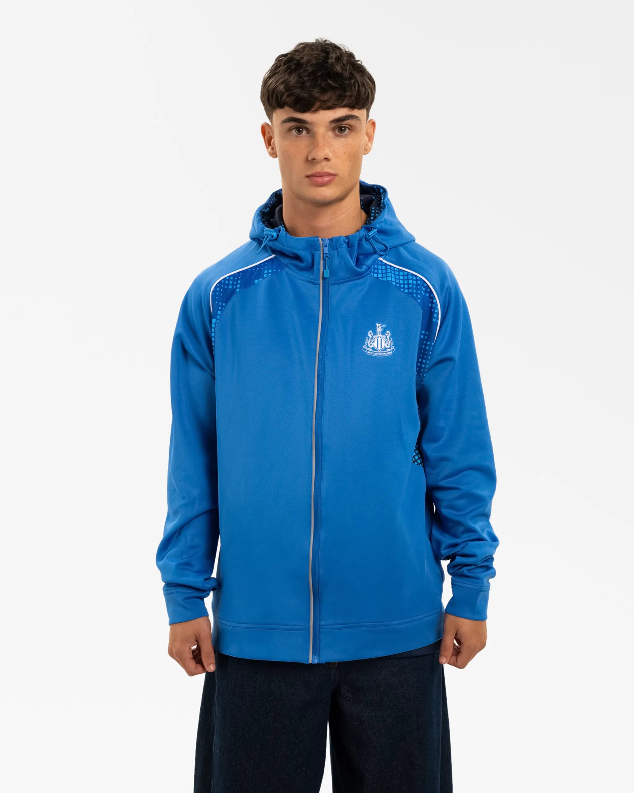 Newcastle United Men's Blue Tech Poly Full Zip Hoodie