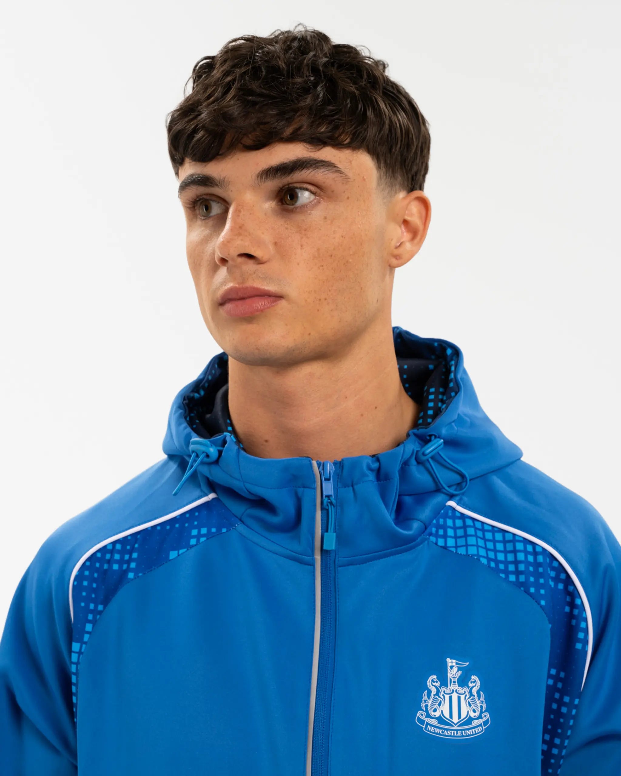 Newcastle United Men's Blue Tech Poly Full Zip Hoodie